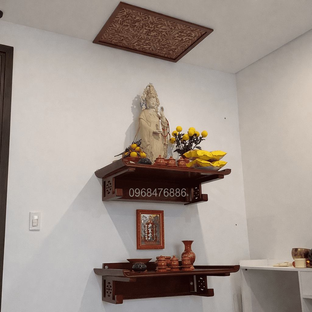 Bàn thờ Phật và gia tiên treo tường BB3079