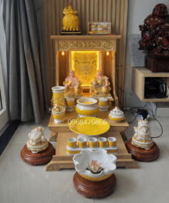 Bàn thờ Thần Tài Ông Địa màu sáng mẫu BCT-4306