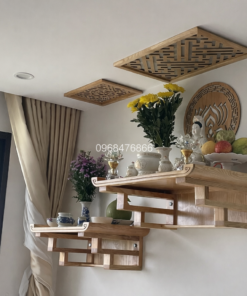 Bàn thờ treo thờ Phật và gia tiên mẫu BB3085