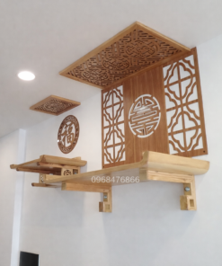 Bàn thờ treo tường thờ Phật và gia tiên mẫu BB3090